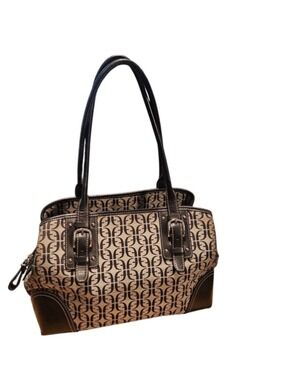 Fossil Gray Black Monogram Shoulder Bag One Size